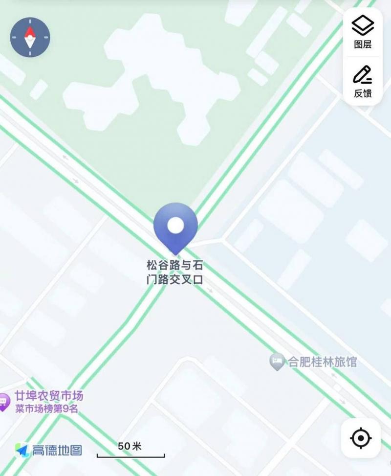 松谷路与石门路路口就图上这两个
